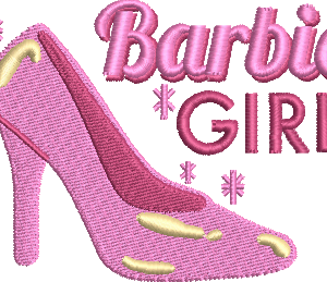 Pink Barbie Embroidery Design