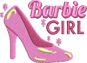 Pink Barbie Embroidery Design